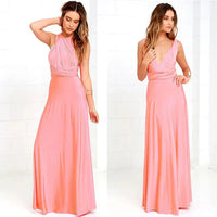 Elegantes Abendkleid Damen - Langes Maxikleid Festlich-Rosa-XS-Luzern Mode