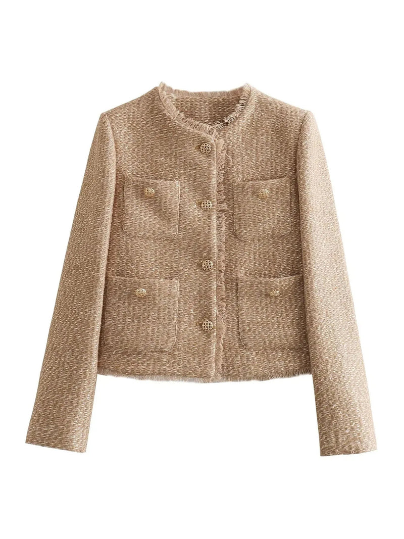 Damen Blazer Elegant - Stilvoller Tweed Blazer für Büro-Luzern Mode