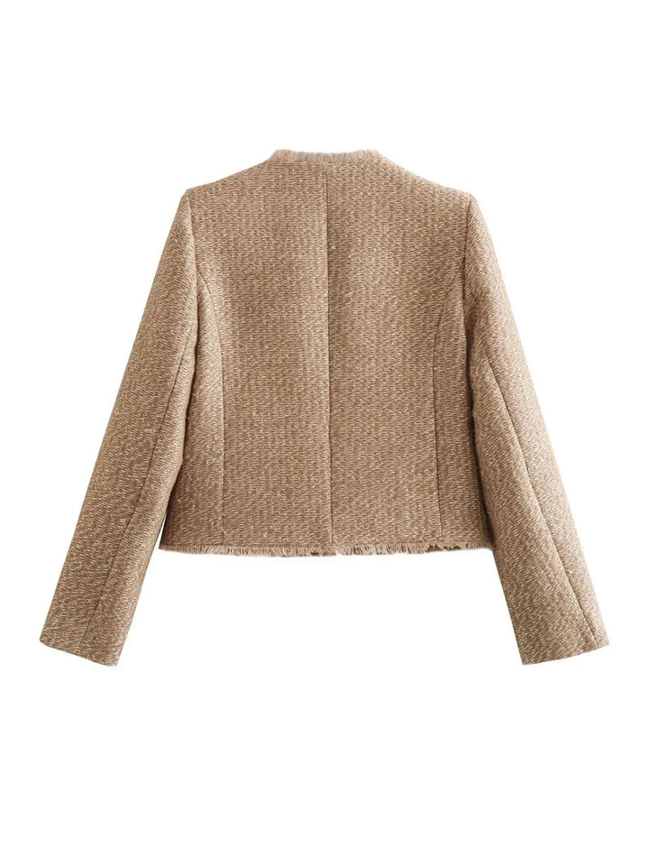 Damen Blazer Elegant - Stilvoller Tweed Blazer für Büro-Luzern Mode