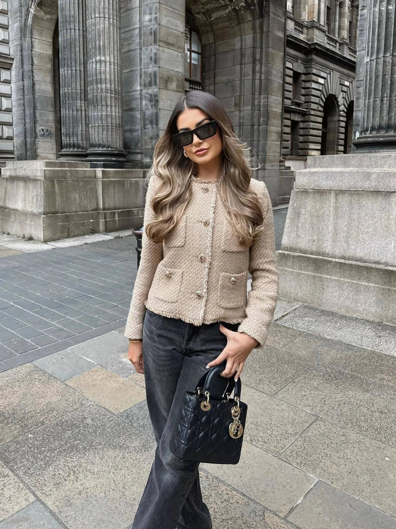 Damen Blazer Elegant - Stilvoller Tweed Blazer für Büro-Luzern Mode