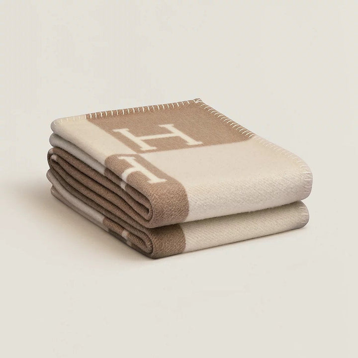 Elegante Wol-Kaschmir-Decke - Isabelle -Beige-140x170 cm-Luzern Mode