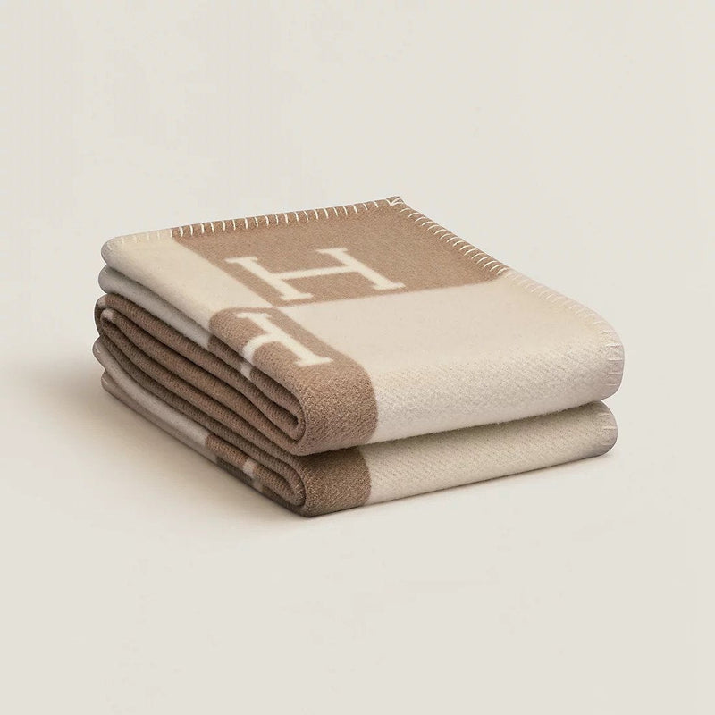 Elegante Wol-Kaschmir-Decke - Isabelle -Beige-140x170 cm-Luzern Mode