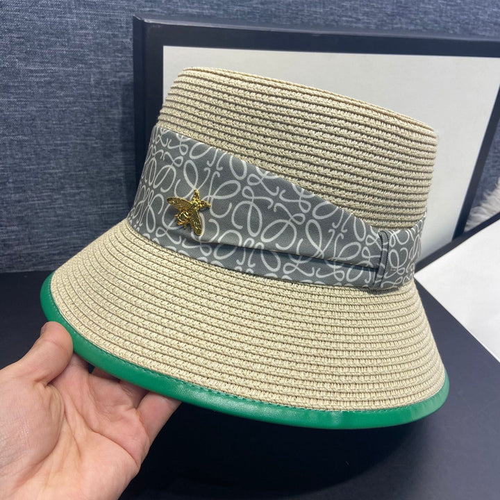 Sommerhut Damen Schleife | Leichter Sonnenhut mit Krempe | Stilvoll & luftig-Beige-Luzern Mode