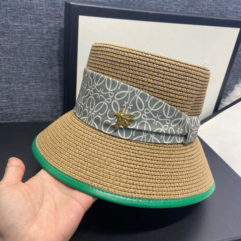 Sommerhut Damen Schleife | Leichter Sonnenhut mit Krempe | Stilvoll & luftig-Khaki-Luzern Mode