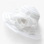 Damen Sonnenhut | Breite Krempe | Blumendetail | Einfarbig | Organza-Weiß-Luzern Mode