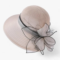 Damen Sonnenhut | Breiter Krempe | Sonnenschutz | Einfarbig | Rund-Beige-Luzern Mode