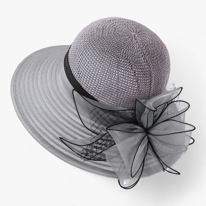 Damen Sonnenhut | Breiter Krempe | Sonnenschutz | Einfarbig | Rund-Grau-Luzern Mode