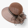 Damen Sonnenhut | Breiter Krempe | Sonnenschutz | Einfarbig | Rund-Khaki-Luzern Mode