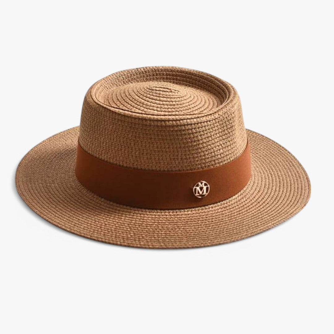 Damen Strohhut | Rund | Strohgeflecht | Einfarbig | Atmungsaktiv-Khaki-Luzern Mode