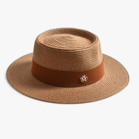 Damen Strohhut | Rund | Strohgeflecht | Einfarbig | Atmungsaktiv-Khaki-Luzern Mode