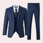 Herren Tweed Anzughose - Klassische Fischgrätmuster Eleganz-Blau-S-Luzern Mode