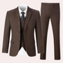 Herren Tweed Anzughose - Klassische Fischgrätmuster Eleganz-Braun-S-Luzern Mode
