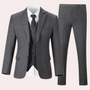 Herren Tweed Anzughose - Klassische Fischgrätmuster Eleganz-Dunkelgrau-S-Luzern Mode