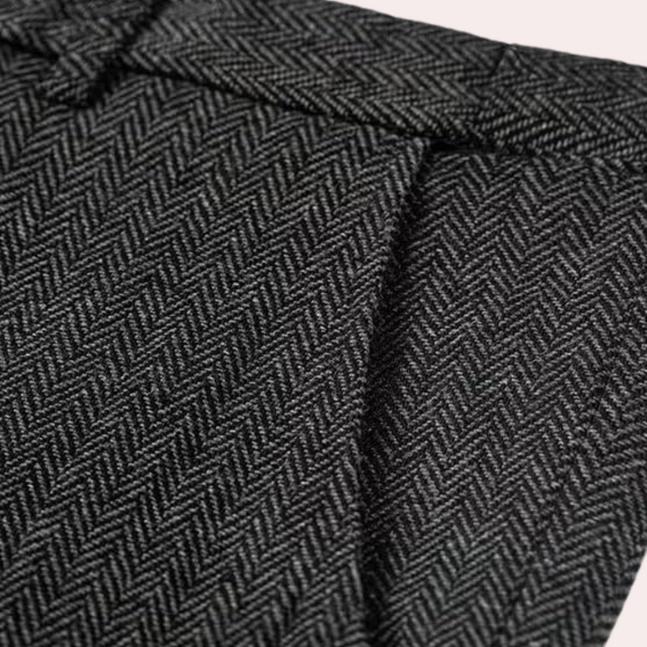 Herren Tweed Anzughose - Klassische Fischgrätmuster Eleganz-Luzern Mode