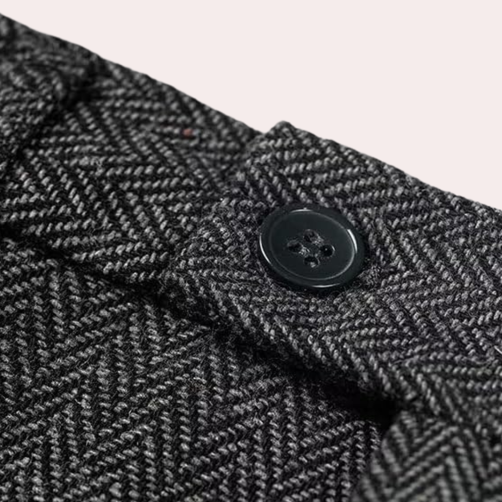 Herren Tweed Anzughose - Klassische Fischgrätmuster Eleganz-Luzern Mode