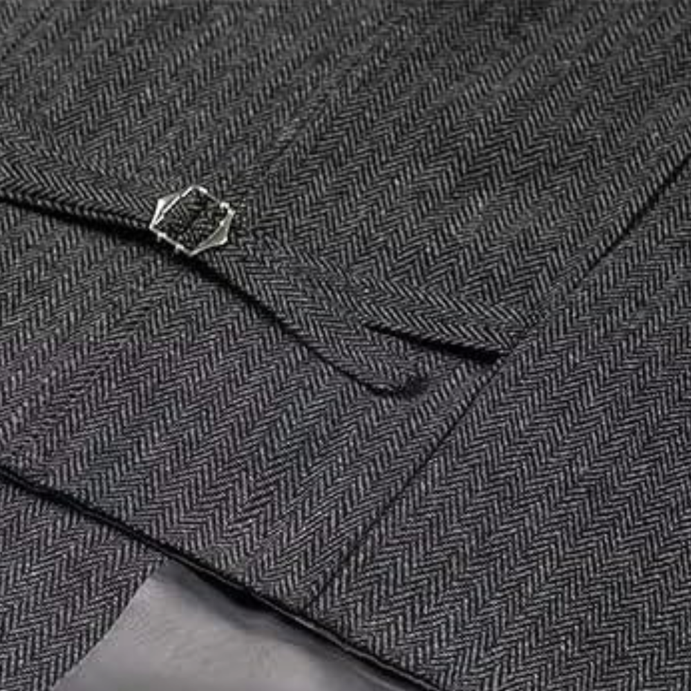 Herren Tweed Anzughose - Klassische Fischgrätmuster Eleganz-Luzern Mode