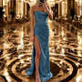 Elegantes Satin-Abendkleid mit Herz-Ausschnitt – Aurora
