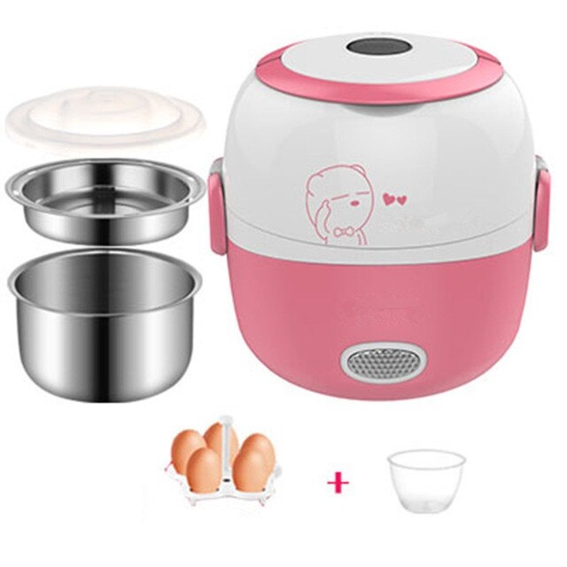 Elektrische Lunchbox | Rund | Praktisch | Kompakt | Geräumig | Vielseitig-Rosa-Luzern Mode