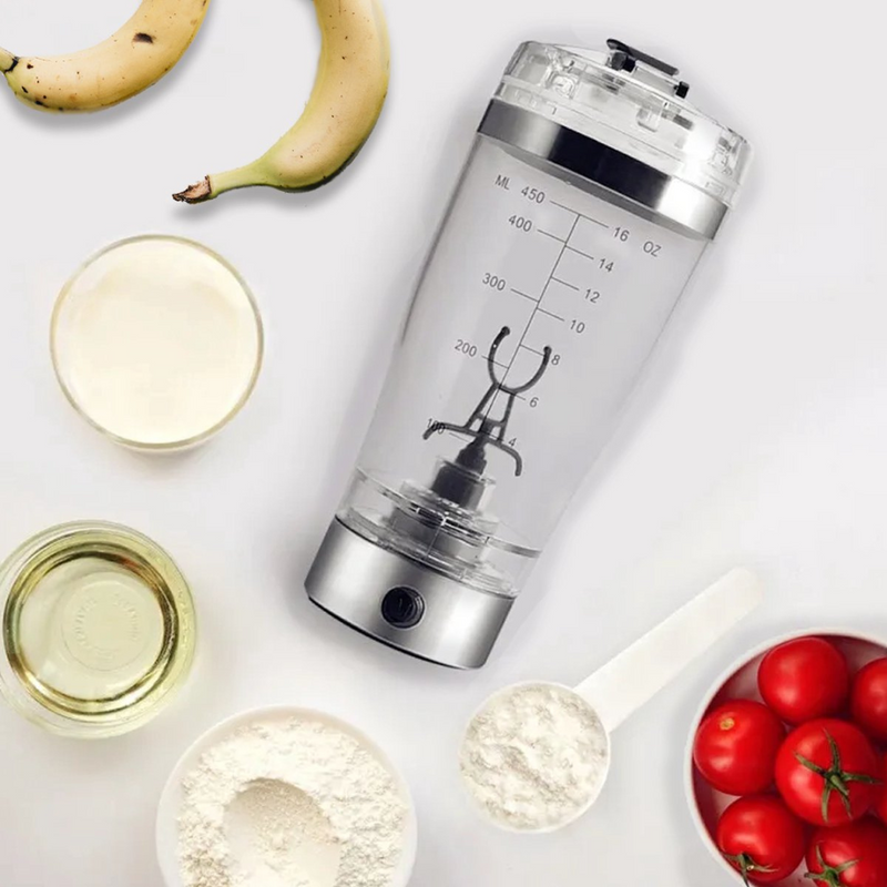 Elektrischer Protein-Shaker | 450ML | Aufladbar | Edelstahl | BPA-frei-Luzern Mode