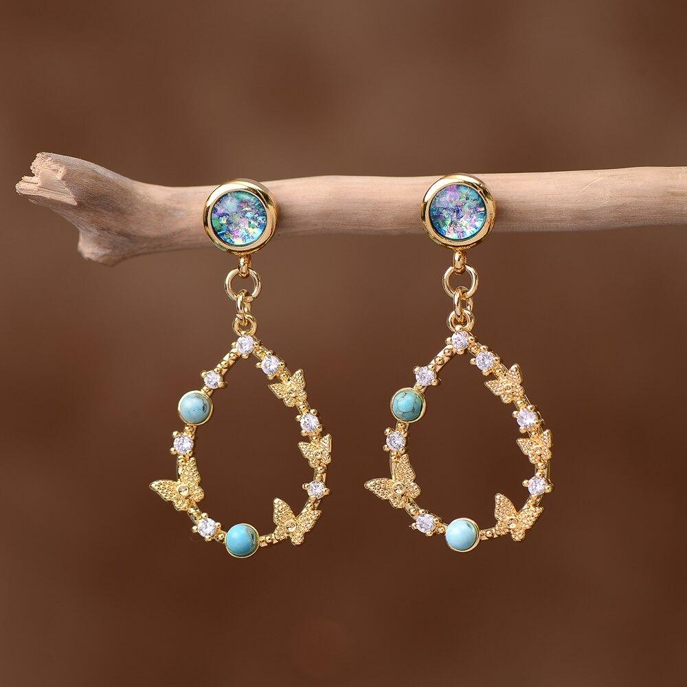 Wassertropfen-Ohrringe | Opal | Stilvoll | Luxuriös | Handgefertigt | Vielseitig-Luzern Mode