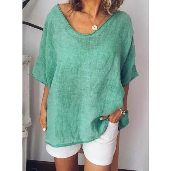 Oversized Leinen Damen T-Shirt – Elin