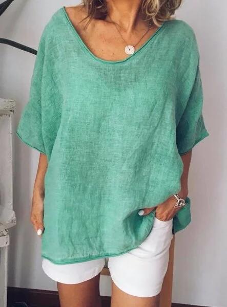Oversized Leinen Damen T-Shirt – Elin