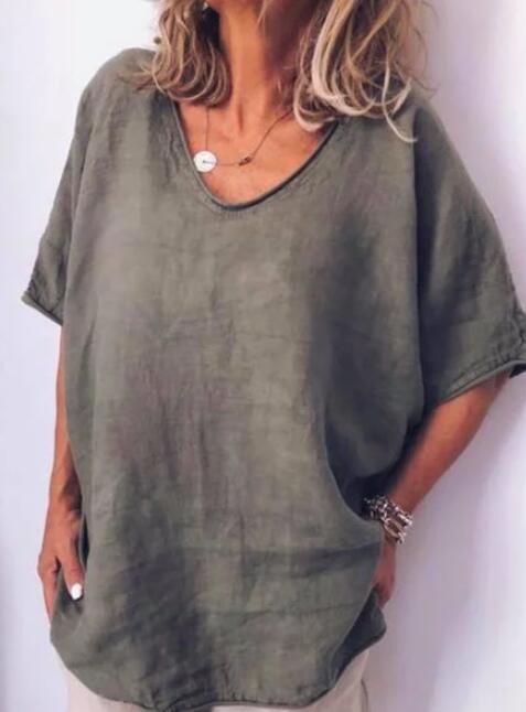 Oversized Leinen Damen T-Shirt – Elin