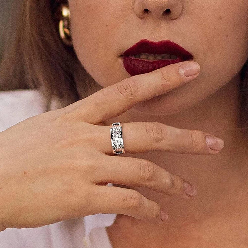 Dreh-Ring | Langlebig Stilvoll Silber Antistress Beruhigend Vielseitig-Luzern Mode