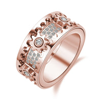 Dreh-Ring | Langlebig Stilvoll Silber Antistress Beruhigend Vielseitig-Roségold-17.4mm-Luzern Mode