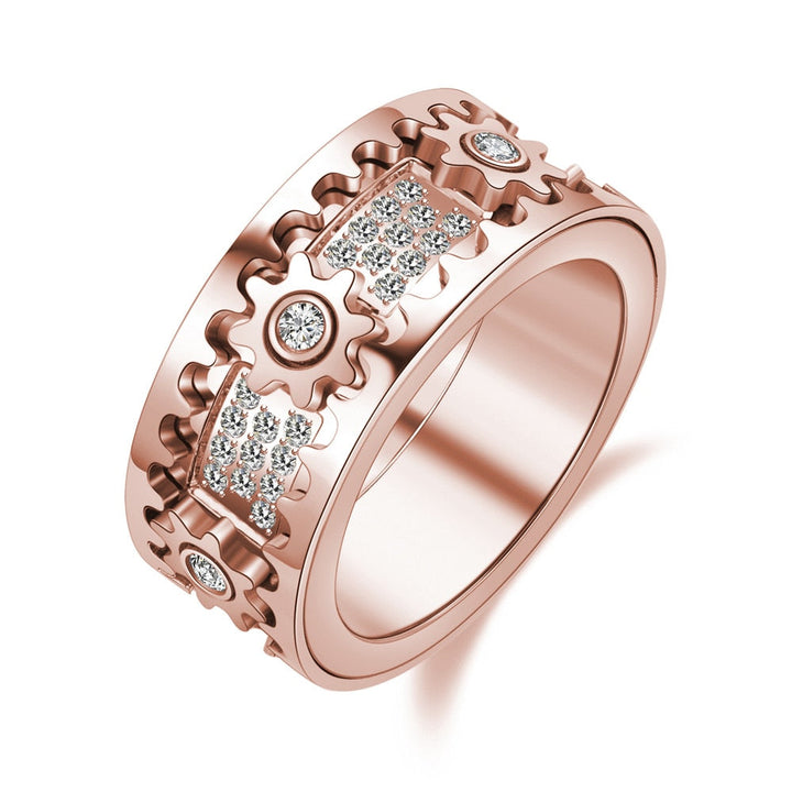 Dreh-Ring | Langlebig Stilvoll Silber Antistress Beruhigend Vielseitig-Roségold-17.4mm-Luzern Mode