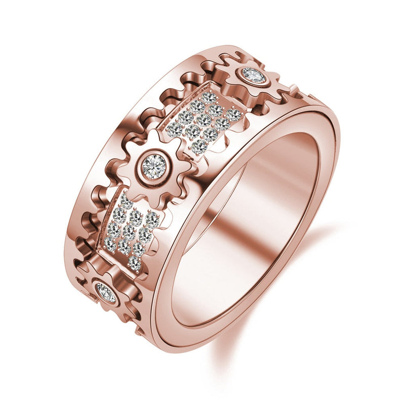 Dreh-Ring | Langlebig Stilvoll Silber Antistress Beruhigend Vielseitig-Roségold-17.4mm-Luzern Mode