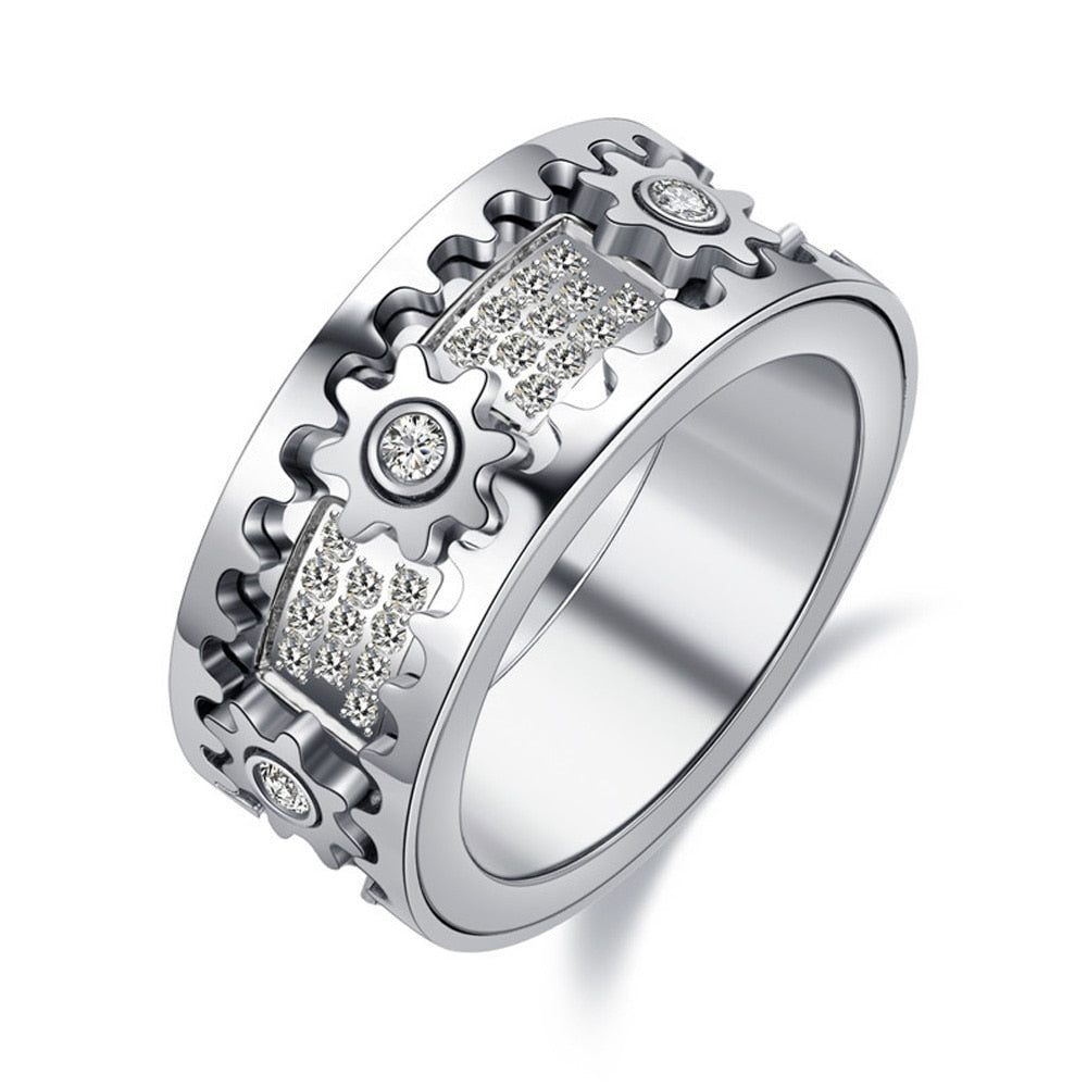 Dreh-Ring | Langlebig Stilvoll Silber Antistress Beruhigend Vielseitig-Silber-17.4mm-Luzern Mode