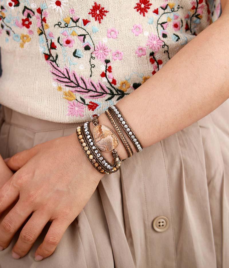 Wickelarmband | Heilend | Edelsteine | Erde | Natürlich | Nachhaltig | Stilvoll-Luzern Mode