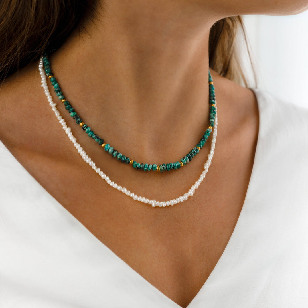 Damen Jadekette | Edelstein Grün Stilvoll Langlebig Vielseitig Einzigartig-Luzern Mode