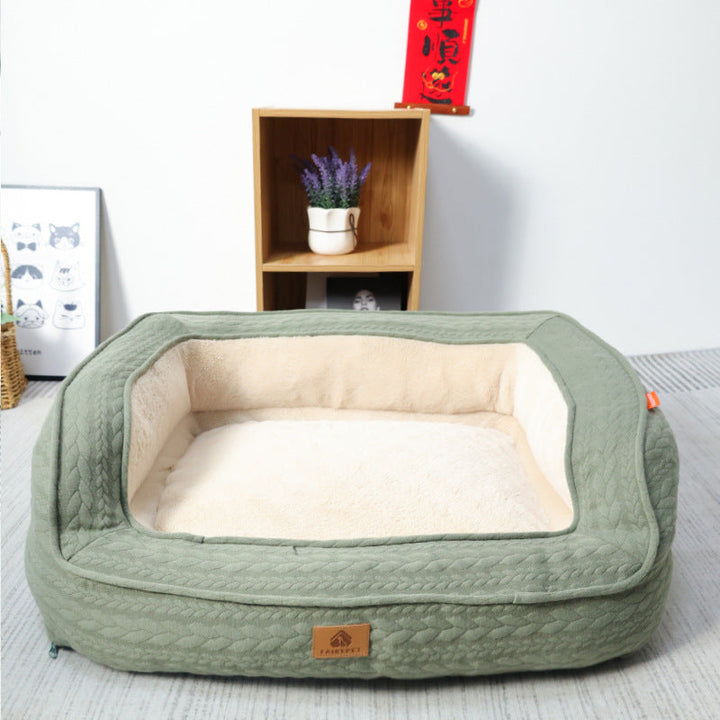 Hundebett | Luxus, Ergonomisch, Komfortabel, Langlebig, Weich, Beruhigend-Grün-XL (66X55X24cm)-Luzern Mode