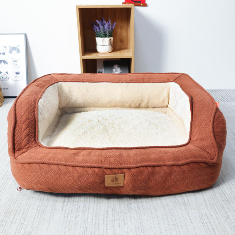 Hundebett | Luxus, Ergonomisch, Komfortabel, Langlebig, Weich, Beruhigend-Rot-XL (66X55X24cm)-Luzern Mode