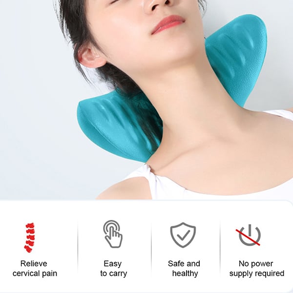 Nackenmassagekissen | Batteriefrei | Blau | Ergonomisch | EVA-Schaum-Luzern Mode