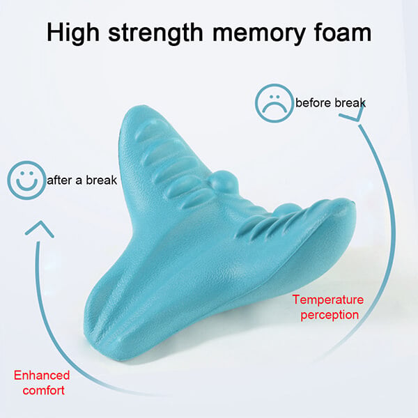 Nackenmassagekissen | Batteriefrei | Blau | Ergonomisch | EVA-Schaum-Luzern Mode