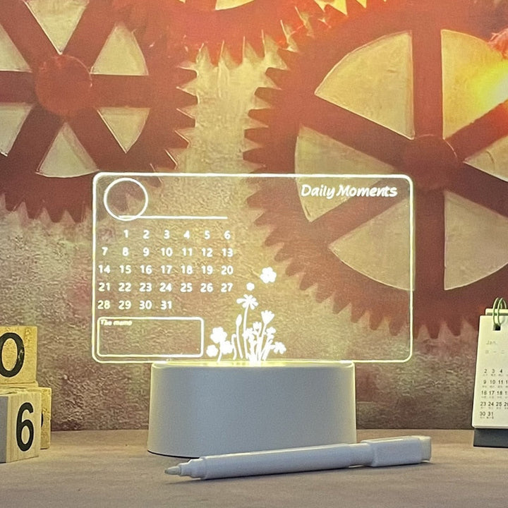 Beleuchtetes Notizbrett | Mit Lichtstift | LED | USB-Stromversorgung-Kalender-Luzern Mode