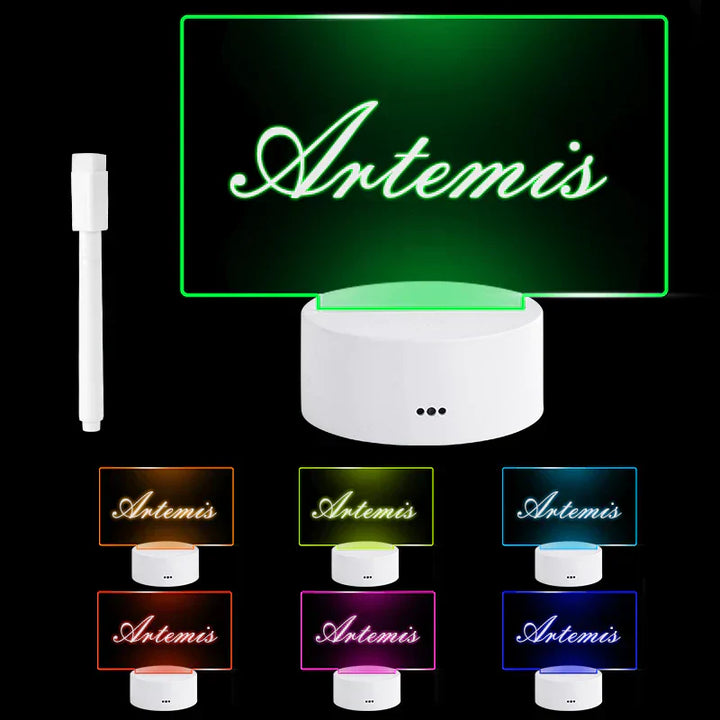 Beleuchtetes Notizbrett | Mit Lichtstift | LED | USB-Stromversorgung-Weiß Horizontal - Mit 7 Farben-Luzern Mode
