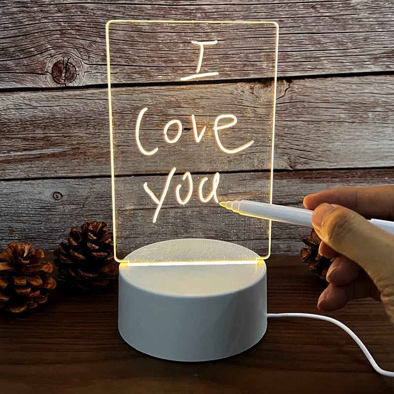 Beleuchtetes Notizbrett | Mit Lichtstift | LED | USB-Stromversorgung-Weiß-Luzern Mode