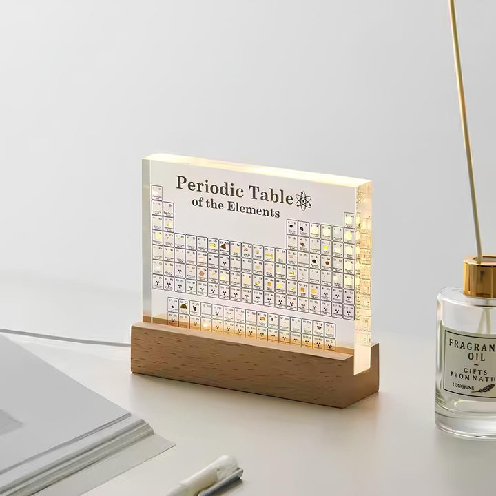 Beleuchtete Periodische Tabelle | Echte Proben | Transparent | USB -Luzern Mode