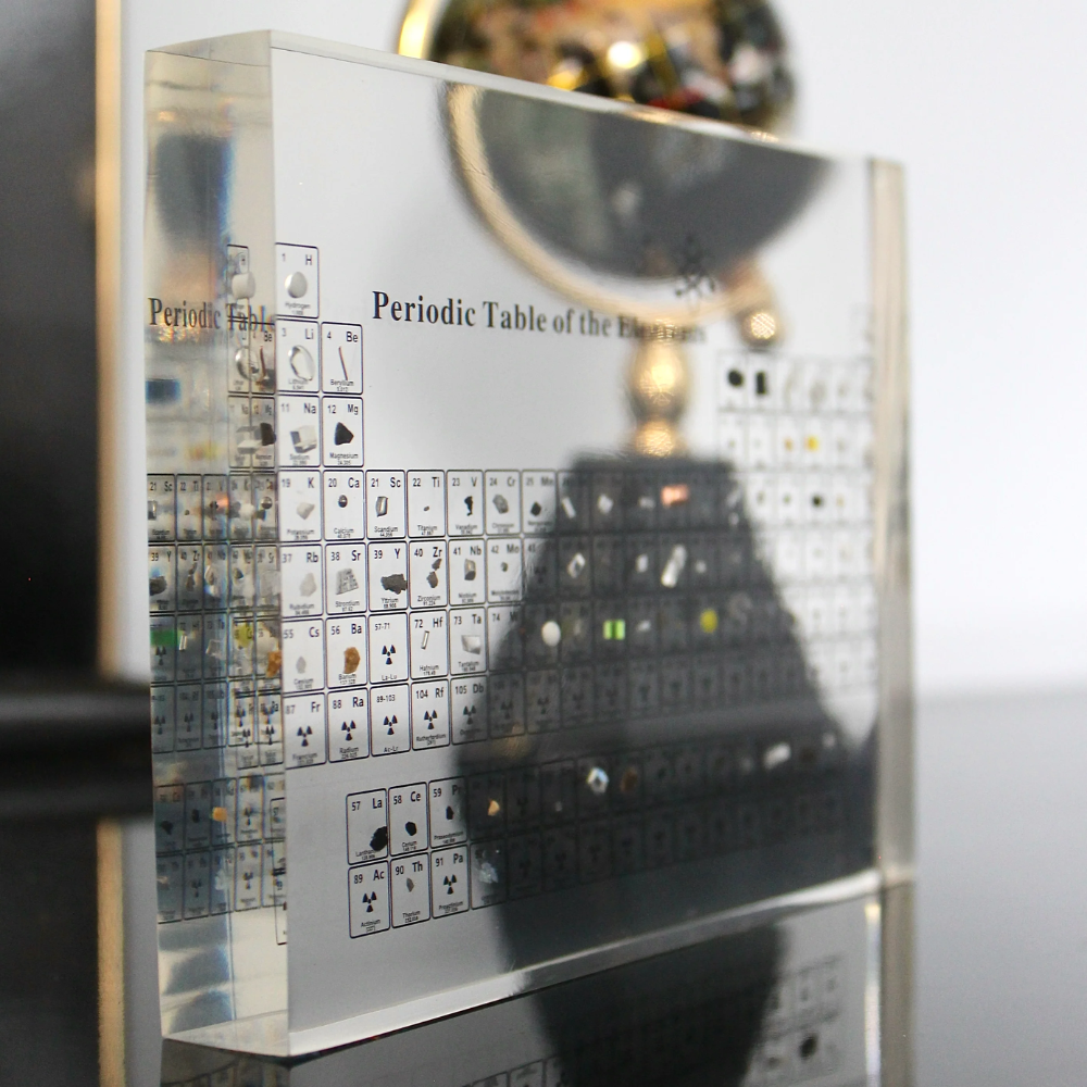 Beleuchtete Periodische Tabelle | Echte Proben | Transparent | USB -Luzern Mode