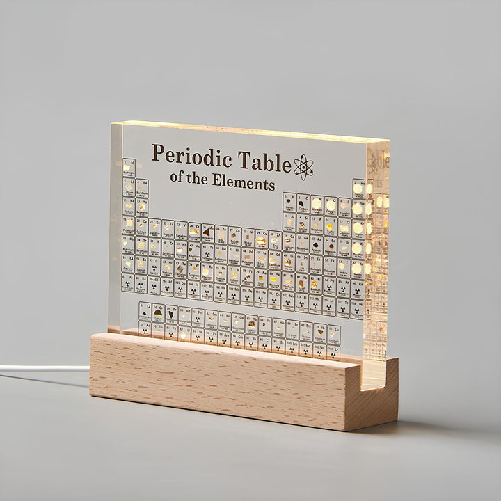 Beleuchtete Periodische Tabelle | Echte Proben | Transparent | USB -Luzern Mode