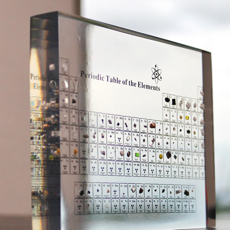 Beleuchtete Periodische Tabelle | Echte Proben | Transparent | USB -Luzern Mode
