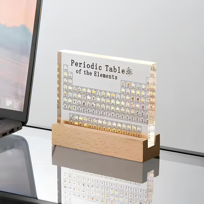 Beleuchtete Periodische Tabelle | Echte Proben | Transparent | USB -Luzern Mode