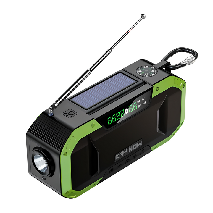 Notfall-Radio | Vielseitig | LED | Taschenlampe | Solar | Wiederaufladbar | AM/FM | Powerbank-Grün-Luzern Mode