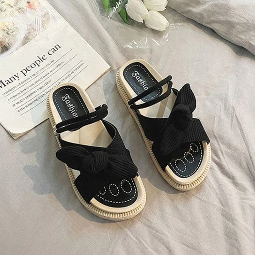 Damen Sandalen mit Schleife und Plateau für Sommermode-Luzern Mode