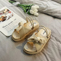 Damen Sandalen mit Schleife und Plateau für Sommermode-Luzern Mode