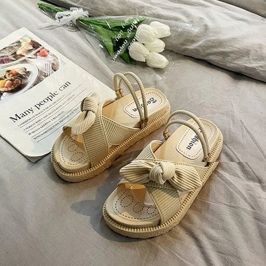 Damen Sandalen mit Schleife und Plateau für Sommermode-Luzern Mode